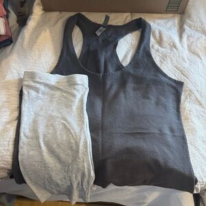 H&M Gray and Dark Gray Next Level Apparel Pajama Set